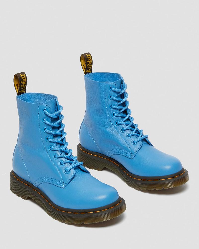 Dr Martens 1460 Pascal Virginia Leren Enkellaars Dames Blauw | NL 89WNB